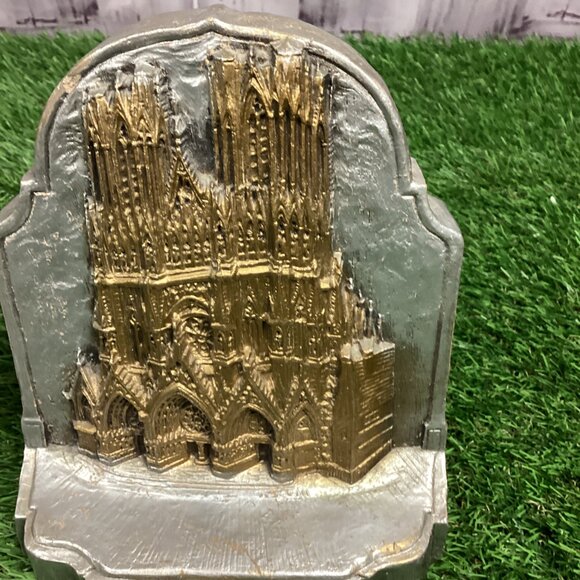 Rheims Notre Dame Cathedral Bookends Vintage - Picture 4 of 14